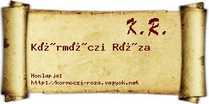 Körmöczi Róza névjegykártya