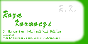 roza kormoczi business card